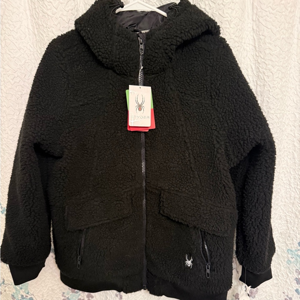 Spyder women’s Black Sherpa coat